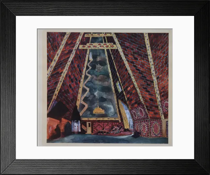 Framed Print : Stage design for the ballet Thamar by M. A. Balakirev, 1912. Artist: Bakst, Leon (1866-1924) Framed Print : Stage design for the ballet Thamar by M. A. Balakirev, 1912. Artist: Bakst, Leon (1866-1924)