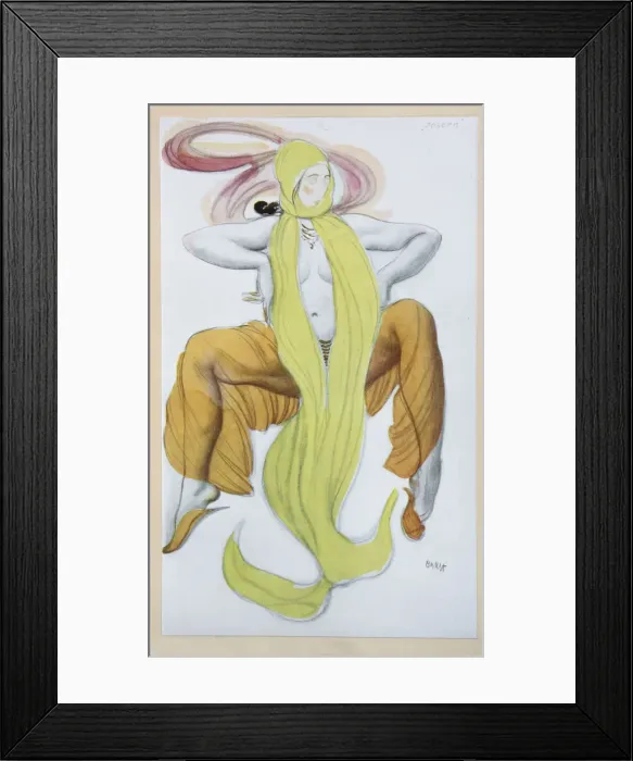 Framed Print : Costume design for the Ballet La Legende de Joseph by R. Strauss, 1914. Artist: Bakst, Leon (1866-1924) Framed Print : Costume design for the Ballet La Legende de Joseph by R. Strauss, 1914. Artist: Bakst, Leon (1866-1924)