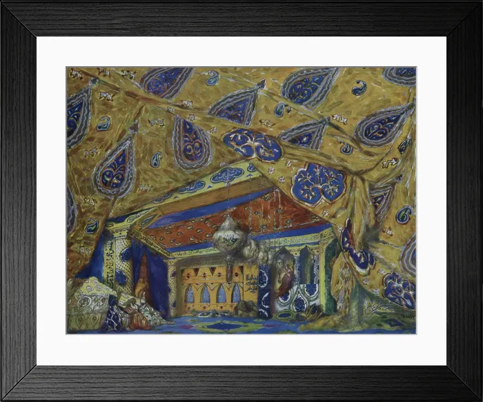 Framed Print : Stage design for the ballet Oriental Fantasy by Ippolitov-Ivanov and Mussorgsky, 1913. Artist: Bakst, Leon (1866-1924) Framed Print : Stage design for the ballet Oriental Fantasy by Ippolitov-Ivanov and Mussorgsky, 1913. Artist: Bakst, Leon (1866-1924)