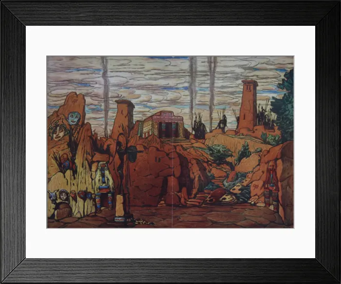 Framed Print : Stage design for the ballet Helene de Sparte by E. Verhaeren and D. de Severac, 1912. Artist: Bakst, Leon (1866-1924) Framed Print : Stage design for the ballet Helene de Sparte by E. Verhaeren and D. de Severac, 1912. Artist: Bakst, Leon (1866-1924)