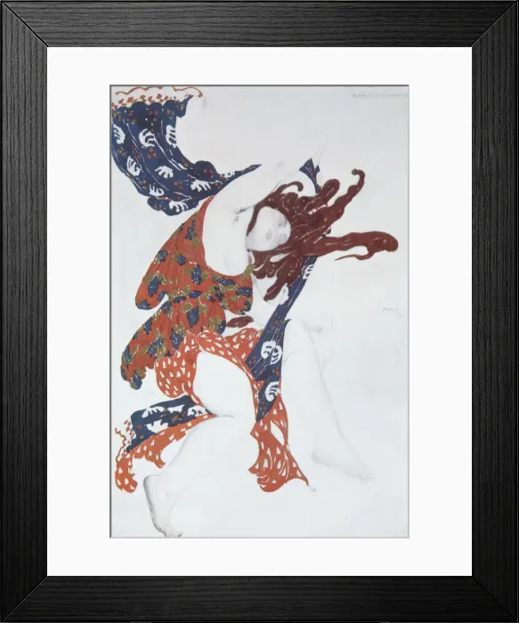 Framed Print : Bacchante. Costume design for the ballet Narcisse by N. Tcherepnin, 1911. Artist: Bakst, Leon (1866-1924) Framed Print : Bacchante. Costume design for the ballet Narcisse by N. Tcherepnin, 1911. Artist: Bakst, Leon (1866-1924)