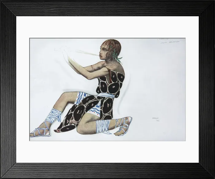 Framed Print : Narcissus. Costume design for the ballet Narcisse by N. Tcherepnin, 1911. Artist: Bakst, Leon (1866-1924) Framed Print : Narcissus. Costume design for the ballet Narcisse by N. Tcherepnin, 1911. Artist: Bakst, Leon (1866-1924)