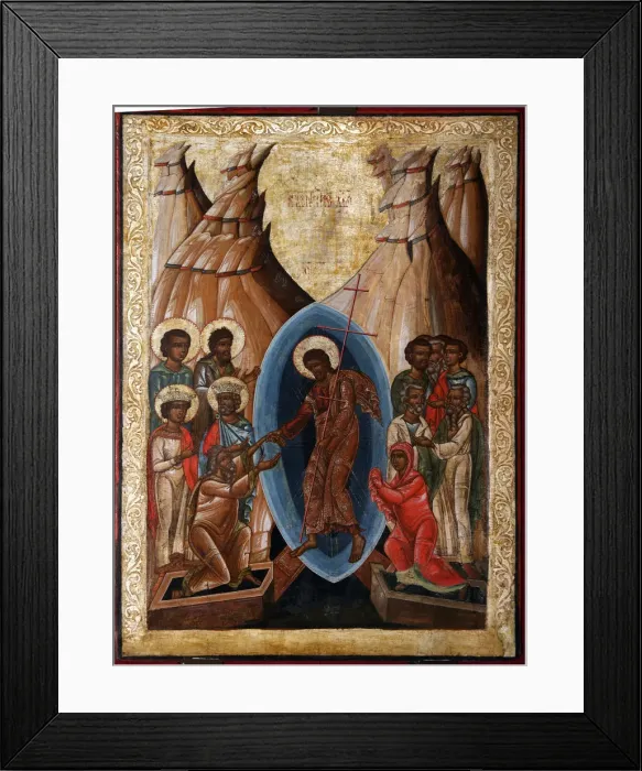 Framed Print : The Descent into Hell, Early16th cen Artist: Russian icon Framed Print : The Descent into Hell, Early16th cen Artist: Russian icon