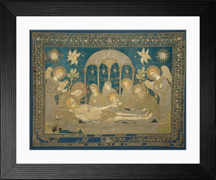 Framed Print : The Entombment (Altar embroidery), 1682. Artist: Anonymous Framed Print : The Entombment (Altar embroidery), 1682. Artist: Anonymous