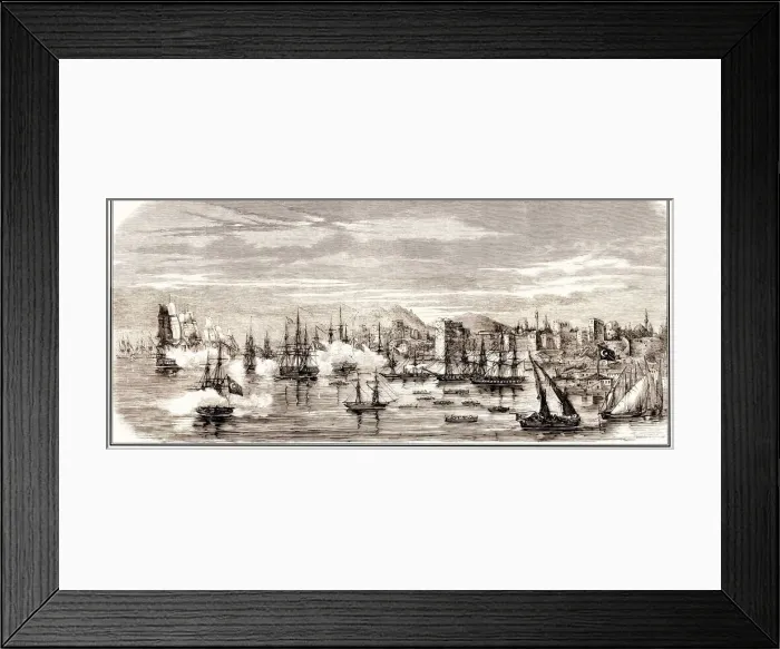 Framed Print : The Battle of Sinop on 30 November 1853, Mid of the 19th cen Artist: Anonymous Framed Print : The Battle of Sinop on 30 November 1853, Mid of the 19th cen Artist: Anonymous