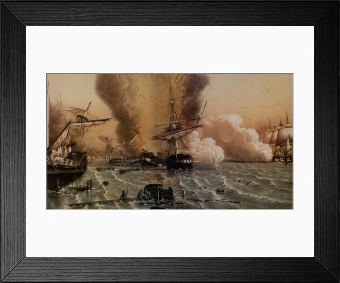 Framed Print : The Battle of Sinop on 30 November 1853, Mid of the 19th cen Artist: Anonymous Framed Print : The Battle of Sinop on 30 November 1853, Mid of the 19th cen Artist: Anonymous