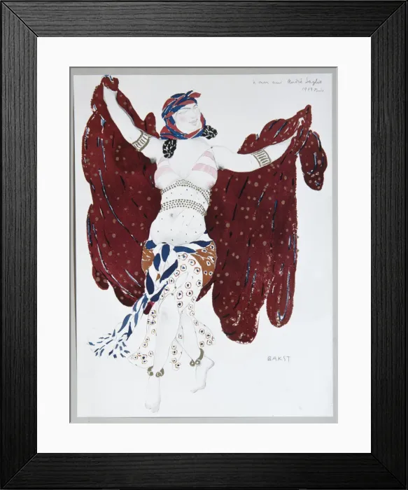 Framed Print : Costume design for the ballet Cleopatre, 1909. Artist: Bakst, Leon (1866-1924) Framed Print : Costume design for the ballet Cleopatre, 1909. Artist: Bakst, Leon (1866-1924)