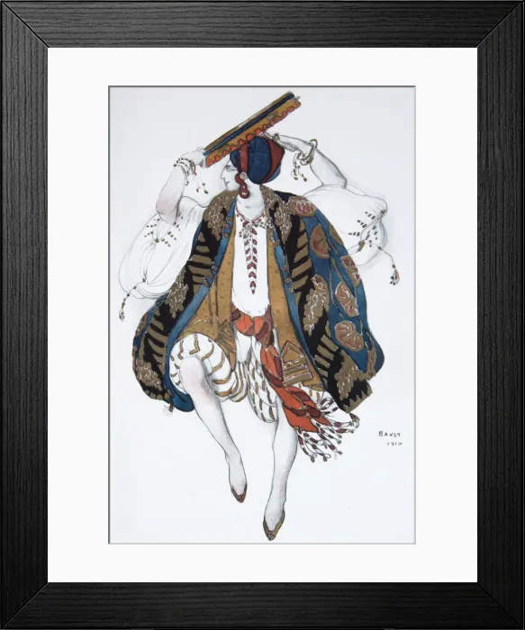 Framed Print : Jewish Dance. Costume design for the ballet Cleopatre, 1910. Artist: Bakst, Leon (1866-1924) Framed Print : Jewish Dance. Costume design for the ballet Cleopatre, 1910. Artist: Bakst, Leon (1866-1924)