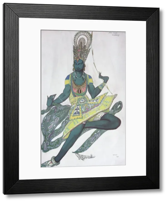 Framed Print : Vaslav Nijinsky. Costume design for the Ballet Blue God by R. Hahn, 1912. Artist: Bakst, Leon (1866-1924) Framed Print : Vaslav Nijinsky. Costume design for the Ballet Blue God by R. Hahn, 1912. Artist: Bakst, Leon (1866-1924)