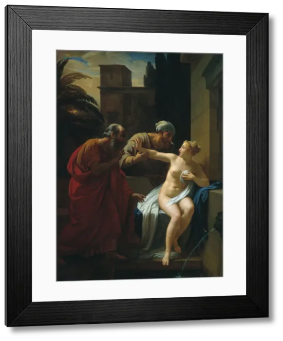 Framed Print : Susannah and the Elders, 1822. Artist: Basin, Pyotr Vasilyevich (1793-1877) Framed Print : Susannah and the Elders, 1822. Artist: Basin, Pyotr Vasilyevich (1793-1877)