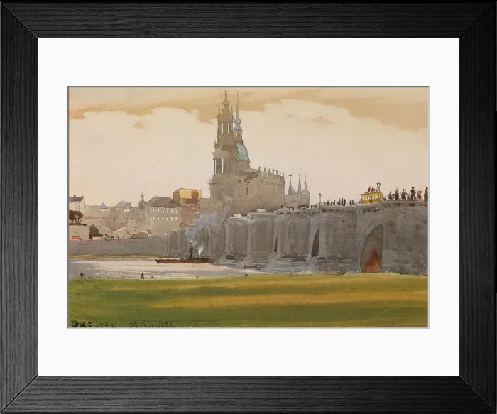 Framed Print : View of Dresden, 1898. Artist: Benois, Albert Nikolayevich (1852-1936) Framed Print : View of Dresden, 1898. Artist: Benois, Albert Nikolayevich (1852-1936)