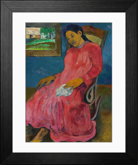 Framed Print : Faaturuma (Melancholic), 1891. Artist: Gauguin, Paul Eugene Henri (1848-1903)