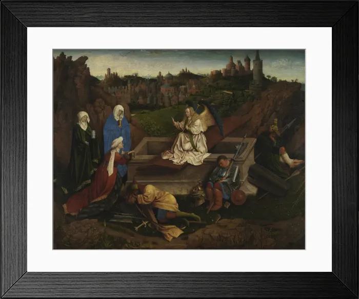 Framed Print : The Three Marys at the Sepulchre, c. 1440. Artist: Eyck, Hubert (Huybrecht), van (ca 1370-1426) Framed Print : The Three Marys at the Sepulchre, c. 1440. Artist: Eyck, Hubert (Huybrecht), van (ca 1370-1426)