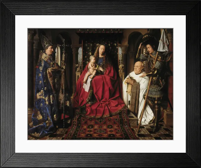 Framed Print : The Madonna with Canon van der Paele, 1436. Artist: Eyck, Jan van (1390-1441) Framed Print : The Madonna with Canon van der Paele, 1436. Artist: Eyck, Jan van (1390-1441)