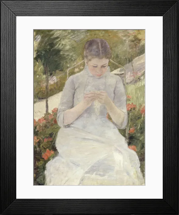 Framed Print : Young Woman Sewing in the Garden, 1880-1882. Artist: Cassatt, Mary (1845-1926) Framed Print : Young Woman Sewing in the Garden, 1880-1882. Artist: Cassatt, Mary (1845-1926)