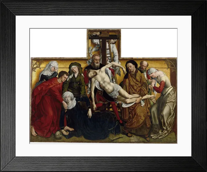 Framed Print : The Descent from the Cross, ca 1435. Artist: Weyden, Rogier, van der (ca. 1399-1464) Framed Print : The Descent from the Cross, ca 1435. Artist: Weyden, Rogier, van der (ca. 1399-1464)