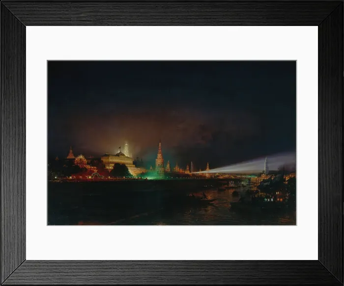 Framed Print : Illumination of the Moscow Kremlin, 1883. Artist: Bogolyubov, Alexei Petrovich (1824-1896) Framed Print : Illumination of the Moscow Kremlin, 1883. Artist: Bogolyubov, Alexei Petrovich (1824-1896)