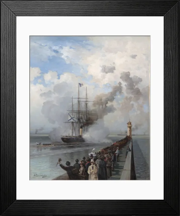 Framed Print : Russian screw clipper Razboynik, 1888. Artist: Bogolyubov, Alexei Petrovich (1824-1896) Framed Print : Russian screw clipper Razboynik, 1888. Artist: Bogolyubov, Alexei Petrovich (1824-1896)