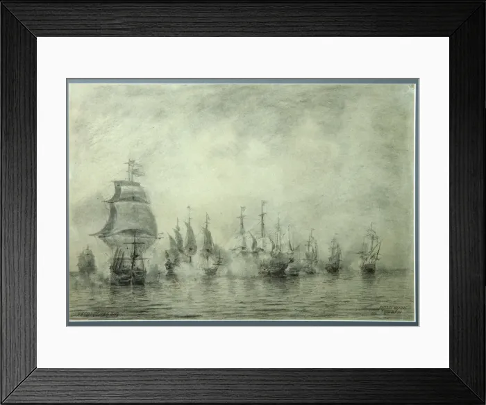Framed Print : First Naval Battle. Naum Senyavin, 1865-1866. Artist: Bogolyubov, Alexei Petrovich (1824-1896) Framed Print : First Naval Battle. Naum Senyavin, 1865-1866. Artist: Bogolyubov, Alexei Petrovich (1824-1896)