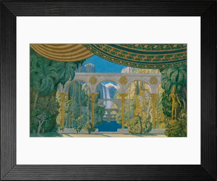 Framed Print : The Gardens of Chernomor. Stage design for the opera Ruslan and Ludmila by M. Glinka, 1913. Artist: Bilibin, Ivan Yakovlevich (1876-1942)