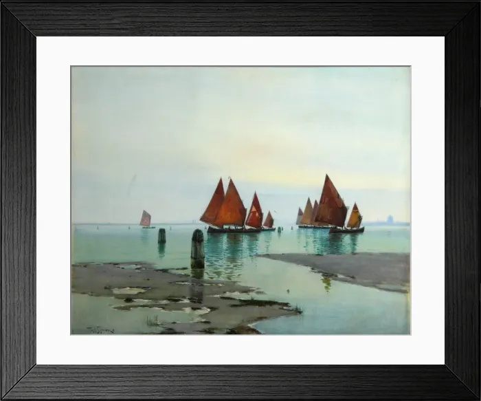 Framed Print : Sailing boats, 1897. Artist: Bergholz, Richard (1865-1920) Framed Print : Sailing boats, 1897. Artist: Bergholz, Richard (1865-1920)