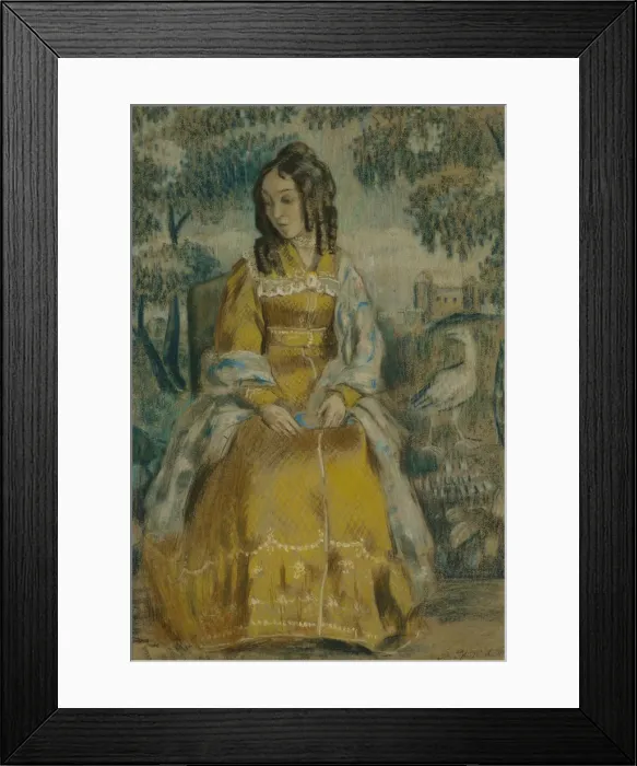 Framed Print : Lady by Tapestry. Portrait of Nadezhda Stanyukovich, 1903. Artist: Borisov-Musatov, Viktor Elpidiforovich (1870-1905) Framed Print : Lady by Tapestry. Portrait of Nadezhda Stanyukovich, 1903. Artist: Borisov-Musatov, Viktor Elpidiforovich (1870-1905)