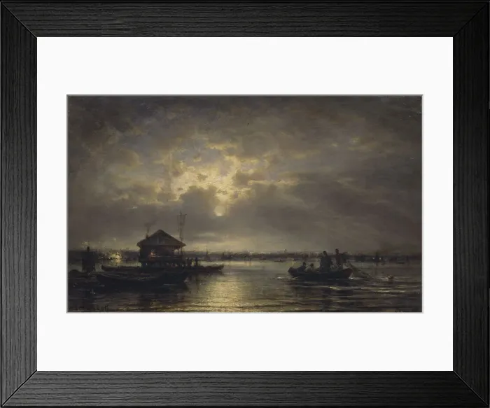 Framed Print : Summer Night on the Neva, 1875. Artist: Bogolyubov, Alexei Petrovich (1824-1896) Framed Print : Summer Night on the Neva, 1875. Artist: Bogolyubov, Alexei Petrovich (1824-1896)