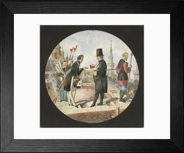 Framed Print : Baron Lev von Bode and Nikolay Chichagov by the Construction of the Grand Kremlin Palace, 1840s. Artist: Benois, Nikolai Leontyevich (1813-1898) Framed Print : Baron Lev von Bode and Nikolay Chichagov by the Construction of the Grand Kremlin Palace, 1840s. Artist: Benois, Nikolai Leontyevich (1813-1898)