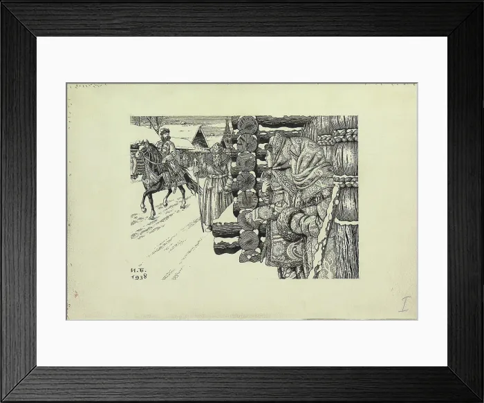 Framed Print : Moscow Street in the 16th century, 1938. Artist: Bilibin, Ivan Yakovlevich (1876-1942) Framed Print : Moscow Street in the 16th century, 1938. Artist: Bilibin, Ivan Yakovlevich (1876-1942)