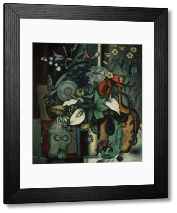 Framed Print : Still life with flowers and jug, 1929. Artist: Klyun, Ivan Vassilyevich (1873-1942) Framed Print : Still life with flowers and jug, 1929. Artist: Klyun, Ivan Vassilyevich (1873-1942)