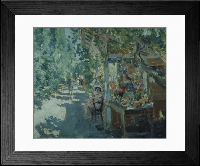 Framed Print : The Crimea. Fruit store, 1913. Artist: Korovin, Konstantin Alexeyevich (1861-1939) Framed Print : The Crimea. Fruit store, 1913. Artist: Korovin, Konstantin Alexeyevich (1861-1939)