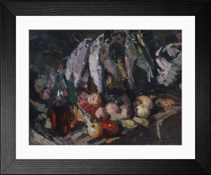 Framed Print : Fish, vine and fruits, 1916. Artist: Korovin, Konstantin Alexeyevich (1861-1939) Framed Print : Fish, vine and fruits, 1916. Artist: Korovin, Konstantin Alexeyevich (1861-1939)