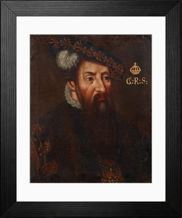 Framed Print : Portrait of the King Gustav I of Sweden (1496-1560), um 1700. Artist: Anonymous Framed Print : Portrait of the King Gustav I of Sweden (1496-1560), um 1700. Artist: Anonymous
