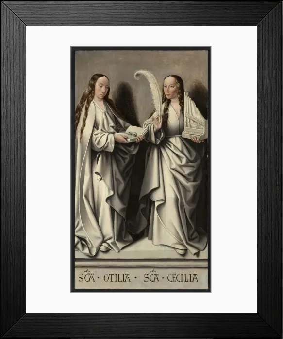 Framed Print : Saints Ottilia and Cecilia (Panel of the St Anne Altarpiece), ca 1503-1506. Artist: Master of Frankfurt (1460-ca. 1533) Framed Print : Saints Ottilia and Cecilia (Panel of the St Anne Altarpiece), ca 1503-1506. Artist: Master of Frankfurt (1460-ca. 1533)
