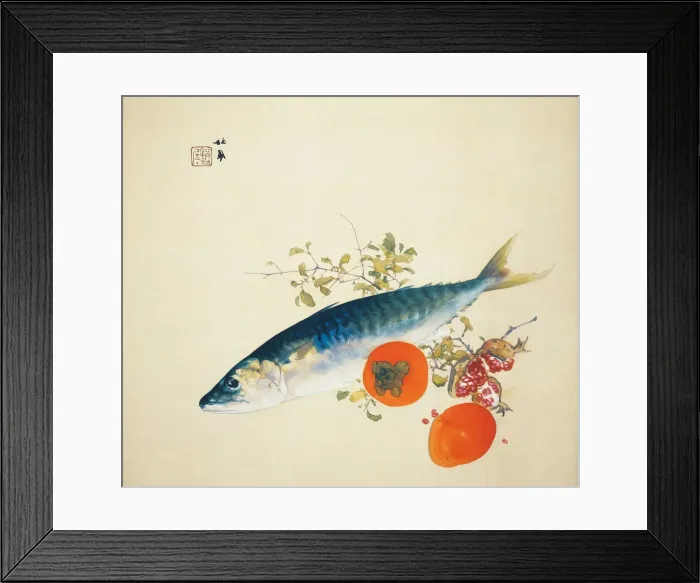 Framed Print : Autumn Fattens Fish and Ripens Wild Fruits, 1925. Artist: Seiho, Takeuchi (1864-1942) Framed Print : Autumn Fattens Fish and Ripens Wild Fruits, 1925. Artist: Seiho, Takeuchi (1864-1942)