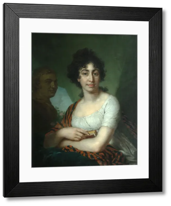Framed Print : Portrait of Varvara Monycharova (Arapetova?). Artist: Borovikovsky, Vladimir Lukich (1757-1825) Framed Print : Portrait of Varvara Monycharova (Arapetova?). Artist: Borovikovsky, Vladimir Lukich (1757-1825)