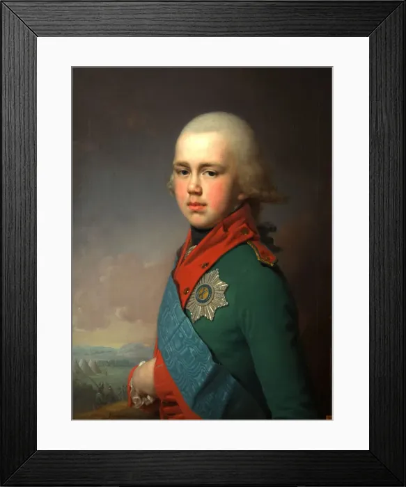 Framed Print : Portrait of Grand Duke Constantine Pavlovich of Russia (1779-1831), 1795. Artist: Borovikovsky, Vladimir Lukich (1757-1825) Framed Print : Portrait of Grand Duke Constantine Pavlovich of Russia (1779-1831), 1795. Artist: Borovikovsky, Vladimir Lukich (1757-1825)