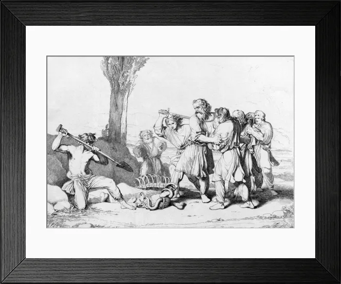 Framed Print : The Death of Grand Duke Oleg, before 1839. Artist: Bruni, Fyodor Antonovich (1800-1875) Framed Print : The Death of Grand Duke Oleg, before 1839. Artist: Bruni, Fyodor Antonovich (1800-1875)