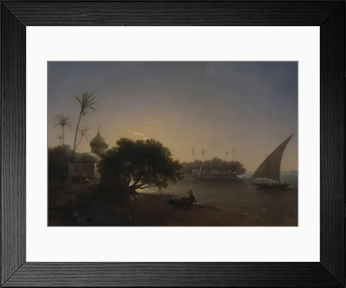 Framed Print : View of the Nile in Egypt, 1851. Artist: Chernetsov, Grigori Grigorievich (1802-1865) Framed Print : View of the Nile in Egypt, 1851. Artist: Chernetsov, Grigori Grigorievich (1802-1865)