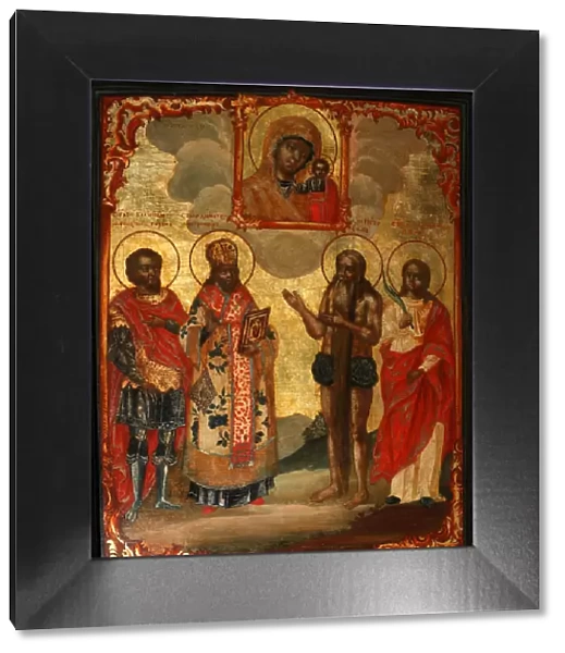 The Selected Saints before the Icon of Our Lady of Kazan, Late 18th cent Artist: Denisov, Evfimy (active 1770-1790s)