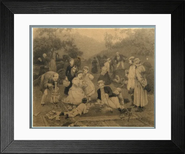 Framed Print : Landowner Tea Party. Artist: Dmitriev-Orenburgsky, Nikolai Dmitrievich (1837-1898) Framed Print : Landowner Tea Party. Artist: Dmitriev-Orenburgsky, Nikolai Dmitrievich (1837-1898)