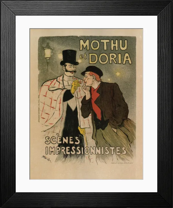 Framed Print : Mothu and Doria. (Scenes impressionistes), 1893. Artist: Steinlen, Theophile Alexandre (1859-1923) Framed Print : Mothu and Doria. (Scenes impressionistes), 1893. Artist: Steinlen, Theophile Alexandre (1859-1923)