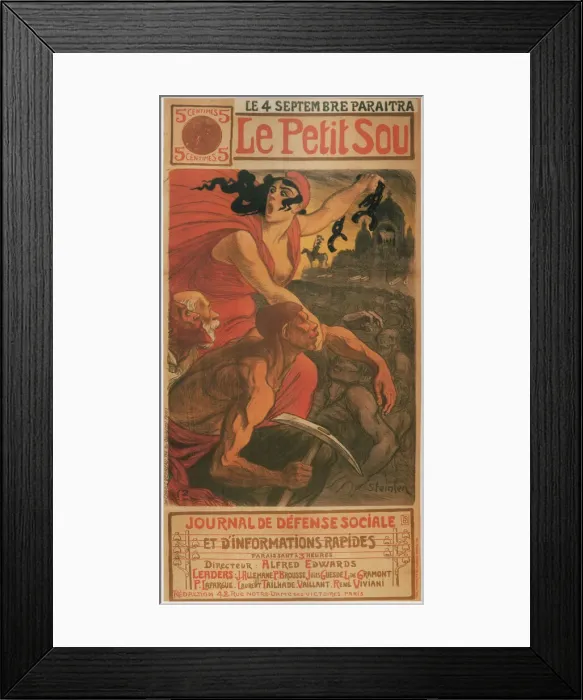 Framed Print : Le petite sou, 1900. Artist: Steinlen, Theophile Alexandre (1859-1923) Framed Print : Le petite sou, 1900. Artist: Steinlen, Theophile Alexandre (1859-1923)