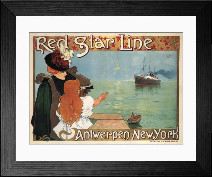 Framed Print : Red Star Line, 1899. Artist: Cassiers, Henri (1858-1944) Framed Print : Red Star Line, 1899. Artist: Cassiers, Henri (1858-1944)