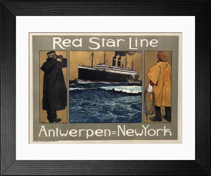 Framed Print : Red Star Line, 1908. Artist: Cassiers, Henri (1858-1944) Framed Print : Red Star Line, 1908. Artist: Cassiers, Henri (1858-1944)