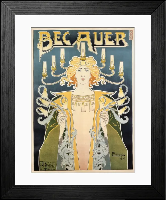 Framed Print : Bec Auer, 1896. Artist: Privat-Livemont, Henri (1861?1936) Framed Print : Bec Auer, 1896. Artist: Privat-Livemont, Henri (1861?1936)