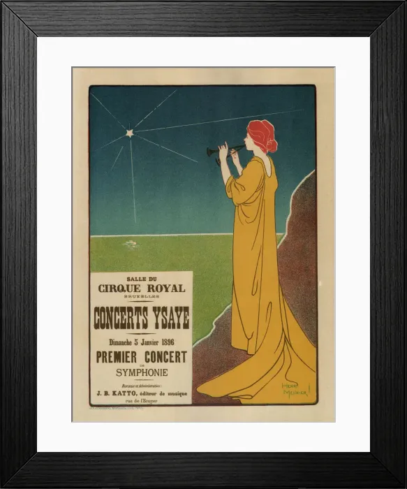 Framed Print : Concerts Ysaye, 1895. Artist: Meunier, Henri Georges (1873-1922) Framed Print : Concerts Ysaye, 1895. Artist: Meunier, Henri Georges (1873-1922)