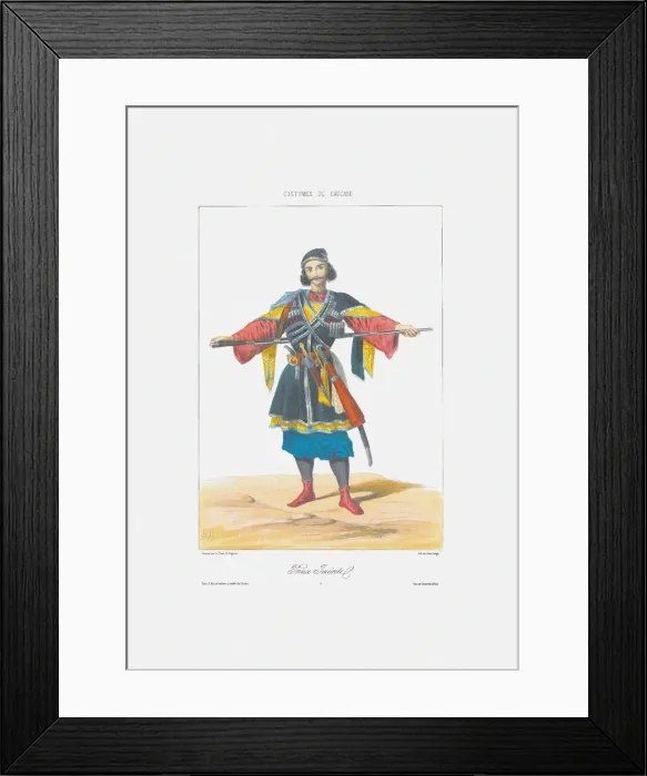 Framed Print : Prince of Imereti (From: Scenes, paysages, meurs et costumes du Caucase), 1840. Artist: Gagarin, Grigori Grigorievich (1810-1893) Framed Print : Prince of Imereti (From: Scenes, paysages, meurs et costumes du Caucase), 1840. Artist: Gagarin, Grigori Grigorievich (1810-1893)