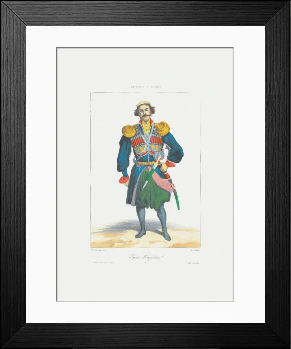 Framed Print : Prince of Megrelia (From: Scenes, paysages, meurs et costumes du Caucase), 1840. Artist: Gagarin, Grigori Grigorievich (1810-1893) Framed Print : Prince of Megrelia (From: Scenes, paysages, meurs et costumes du Caucase), 1840. Artist: Gagarin, Grigori Grigorievich (1810-1893)