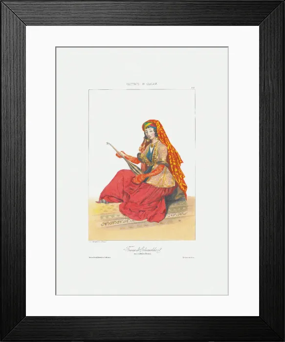 Framed Print : Woman of Shamakhy (From: Scenes, paysages, meurs et costumes du Caucase), 1840. Artist: Gagarin, Grigori Grigorievich (1810-1893) Framed Print : Woman of Shamakhy (From: Scenes, paysages, meurs et costumes du Caucase), 1840. Artist: Gagarin, Grigori Grigorievich (1810-1893)